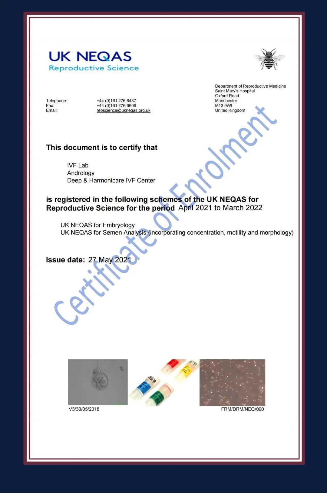 UK NEQAS證書 UK NEQAS證書